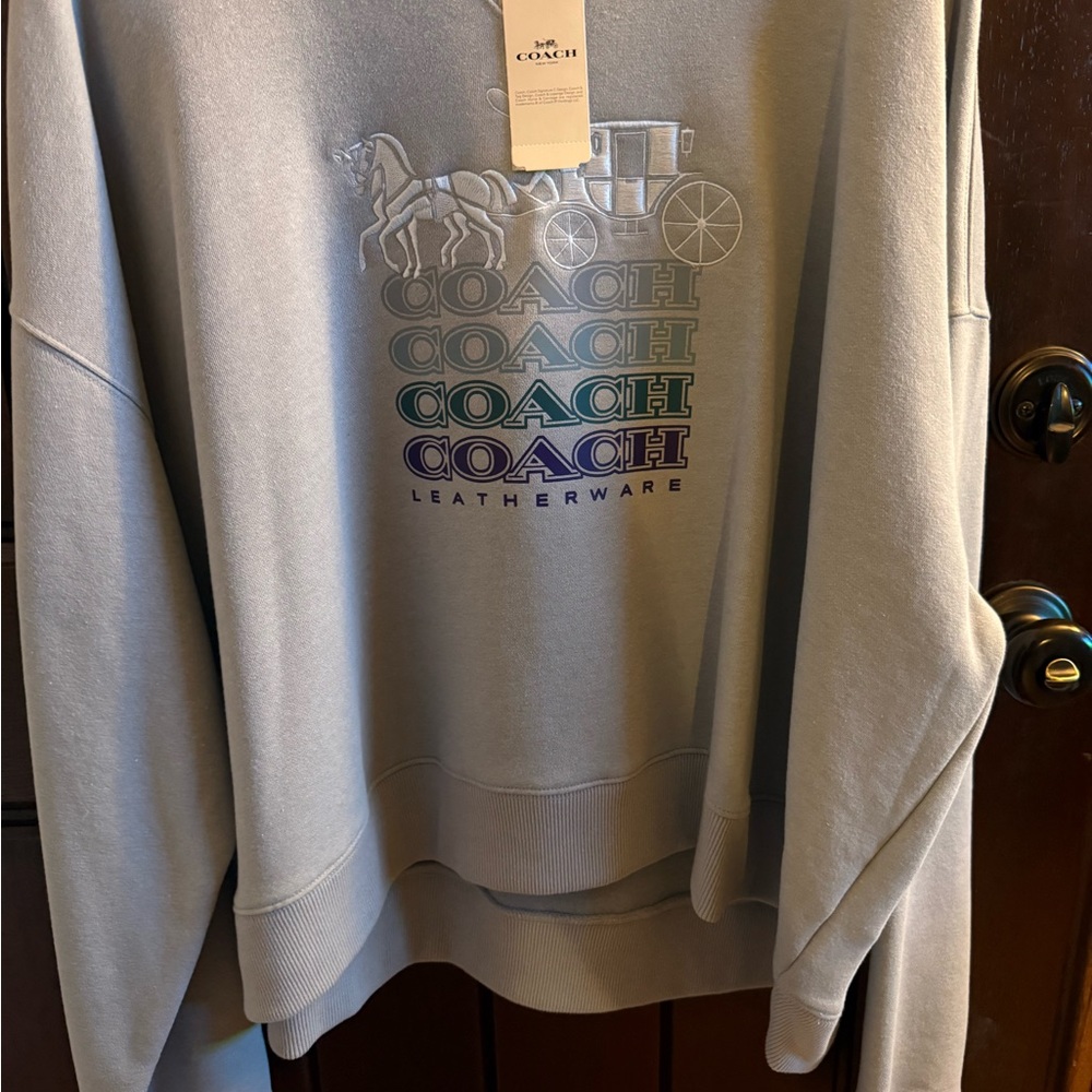 Coach Crew Neck Sweatshirt in Light Blue